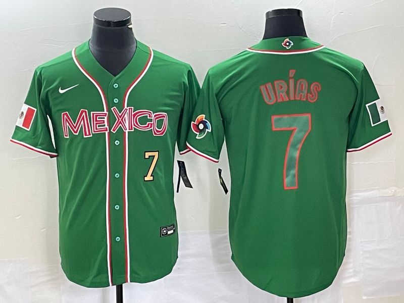 Men 2023 World Cub Mexico #7 Urias Green green Nike MLB Jersey4->more jerseys->MLB Jersey